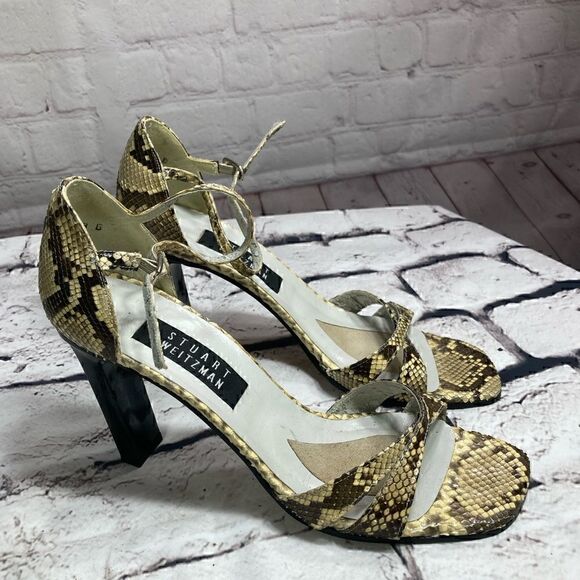 8 STUART WEITZMAN so sexy Python skin Sandals GUC - Picture 1 of 15